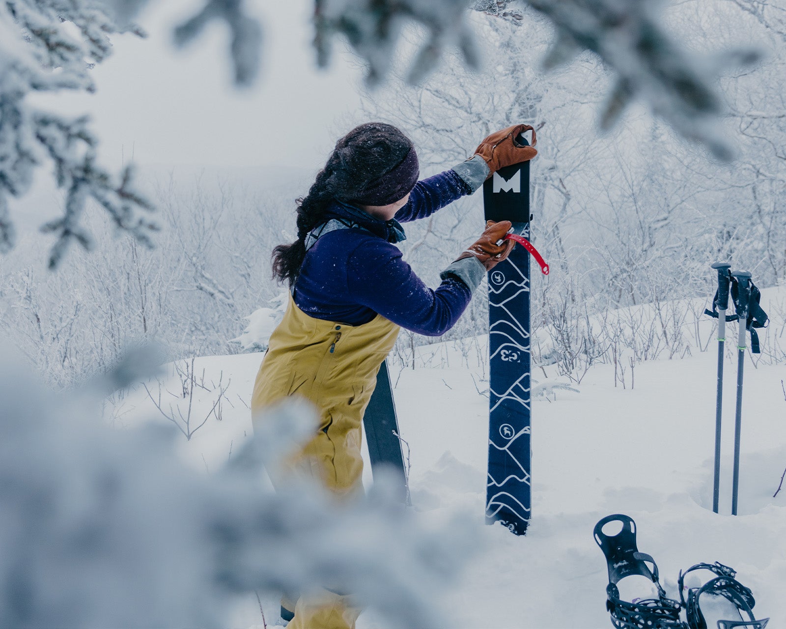 Skiing with deals mittens