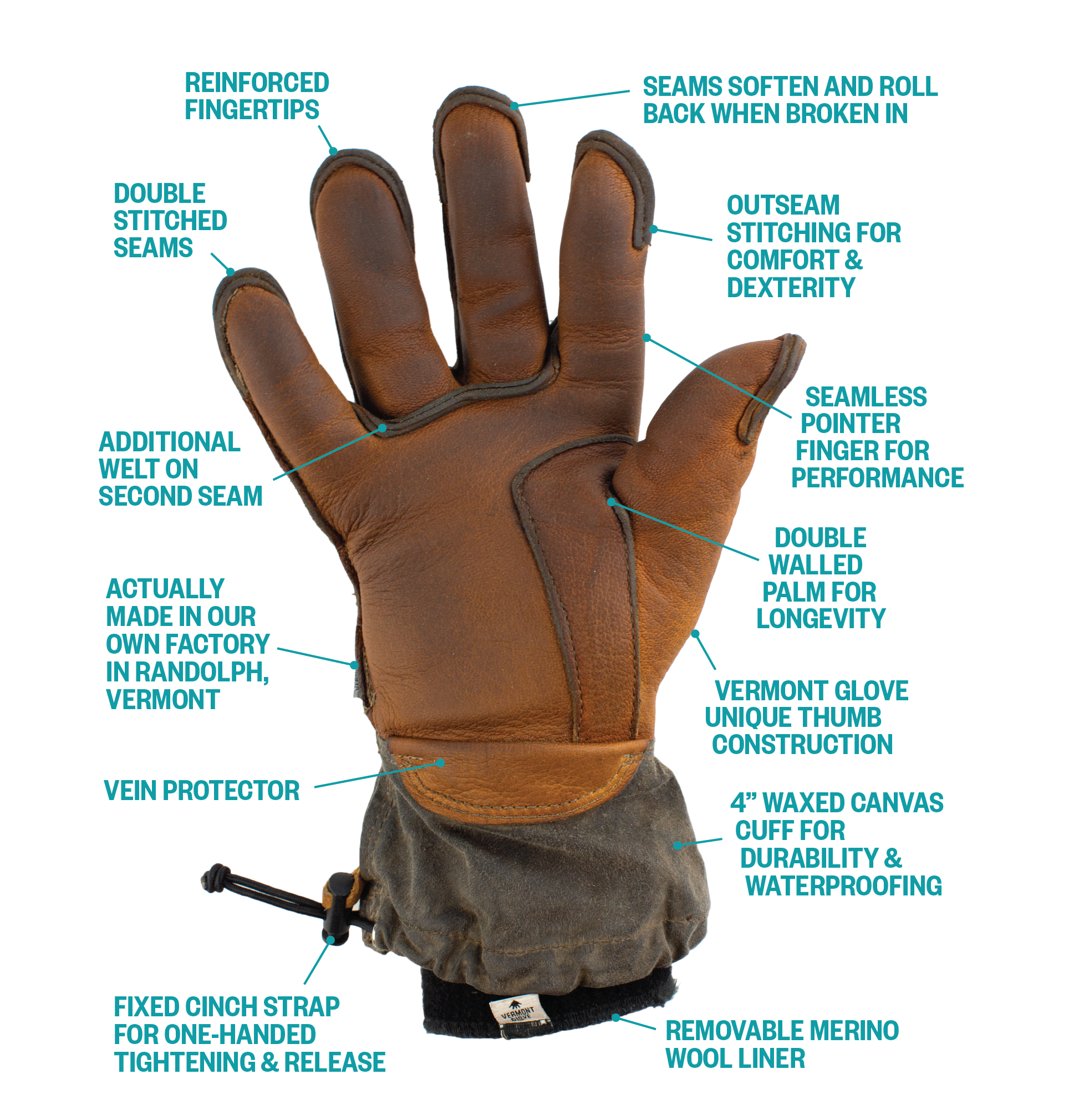 The Uphill Skier Leather Ski Glove Vermont Glove